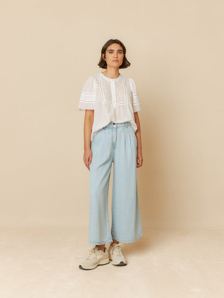 EMBROIDERED VOILE BLOUSE - INDI&COLD