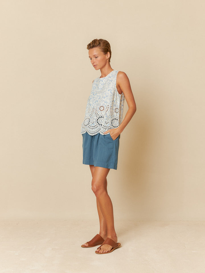 EMBROIDERED POPLIN TOP - INDI&COLD