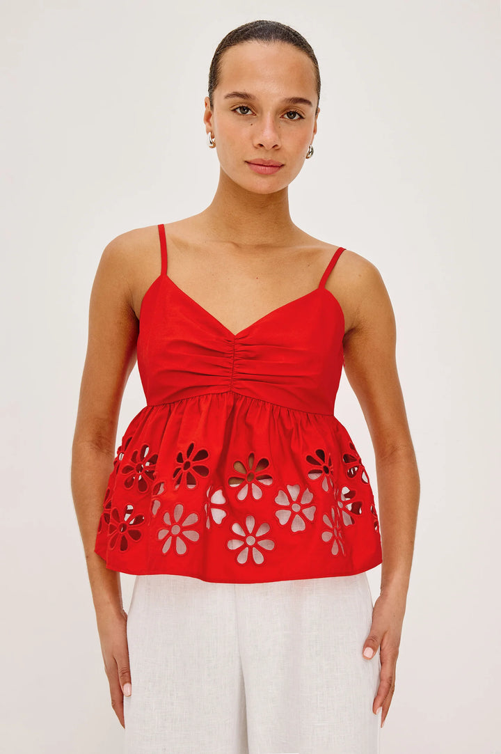 MERU CUTWORK TOP (SCARLET) - RAILS