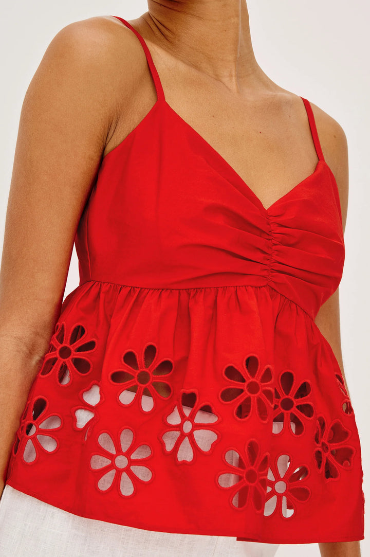MERU CUTWORK TOP (SCARLET) - RAILS