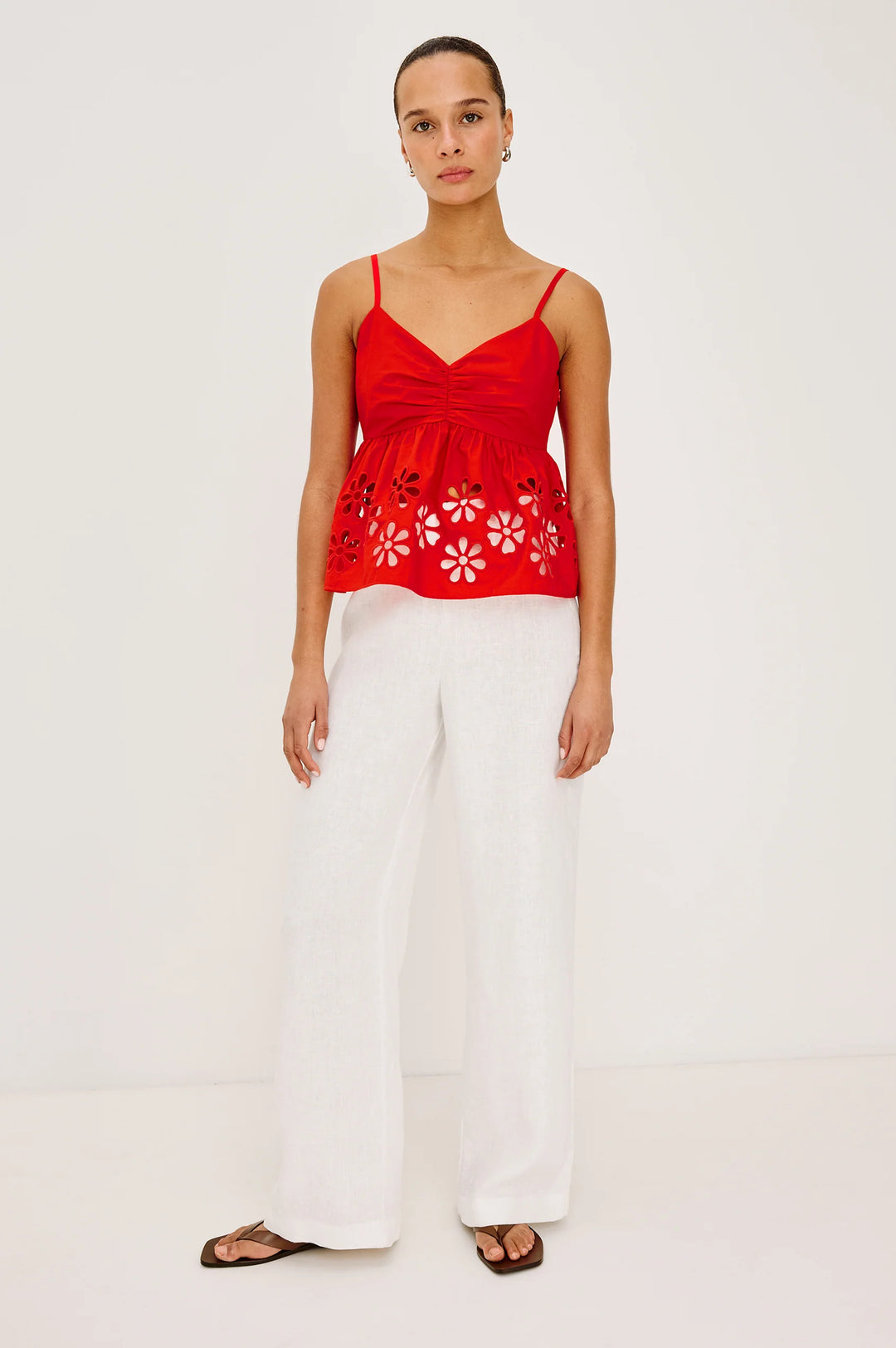MERU CUTWORK TOP (SCARLET) - RAILS