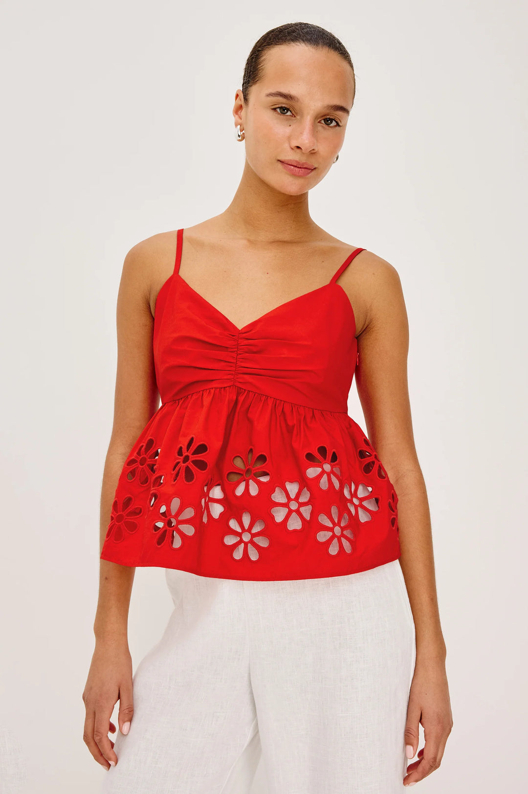 MERU CUTWORK TOP (SCARLET) - RAILS