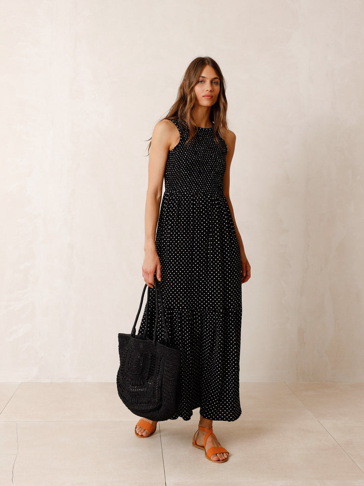 MAXI DRESS WITH SMOCKING - INDI&COLD