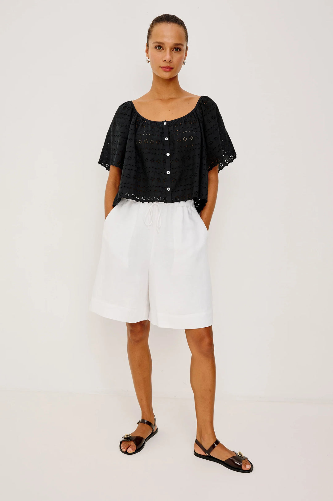 MILLER EYELET TOP (BLACK EYELET) - RAILS