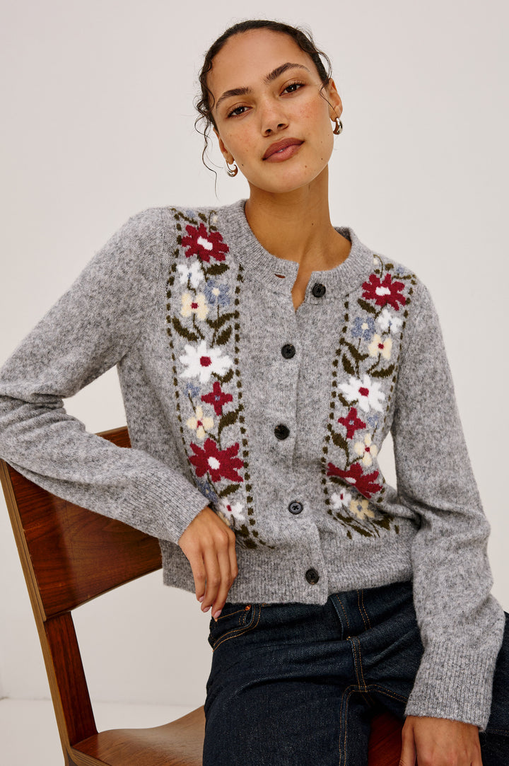 MILLIE CARDIGAN (GREY FLORA) - RAILS
