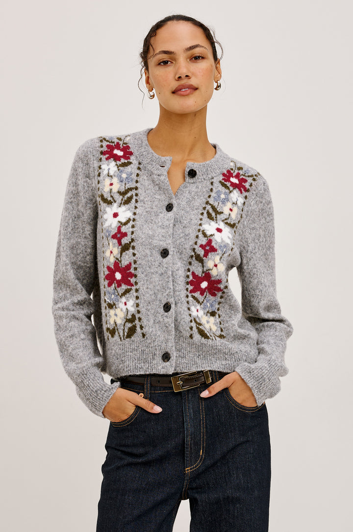 MILLIE CARDIGAN (GREY FLORA) - RAILS