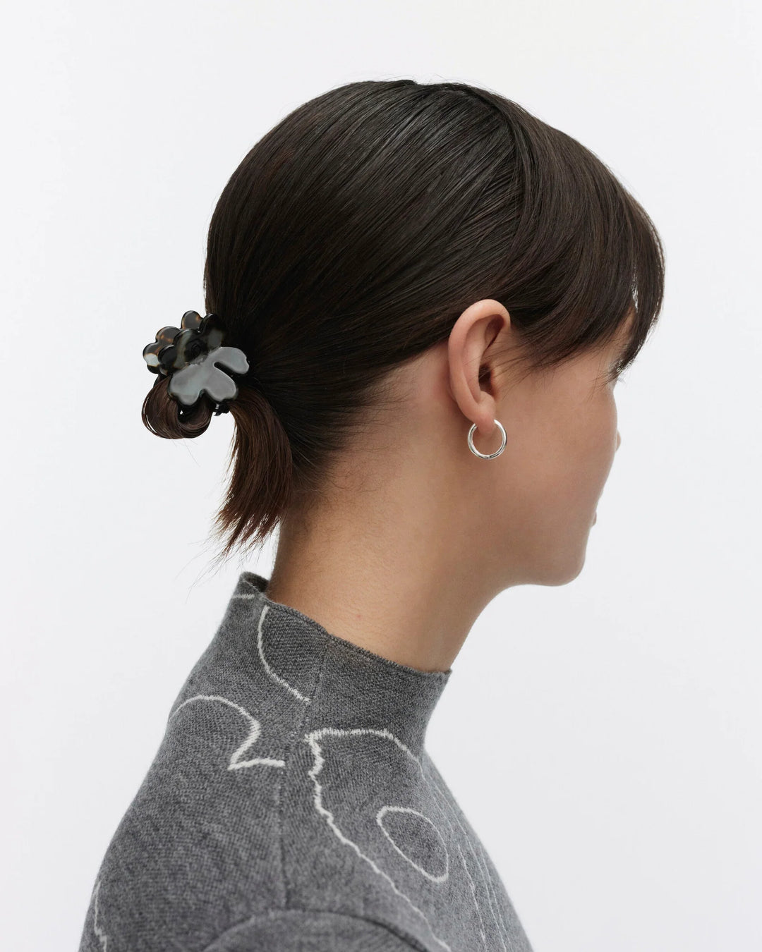 NANO UNIKKO HAIR CLIP SET OF TWO (GREY) - MARIMEKKO
