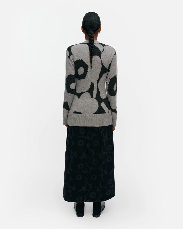KUMMA UNIKKO KINTTED CARDIGAN (LIGHT GREY/DARK GREY) - MARIMEKKO