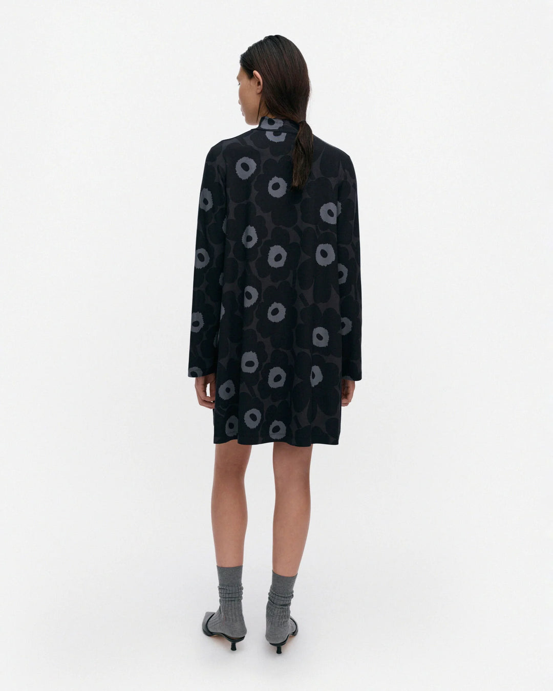 TUSKIN UNIKKO JERSEY DRESS (BLACK/DARK GREY) - MARIMEKKO