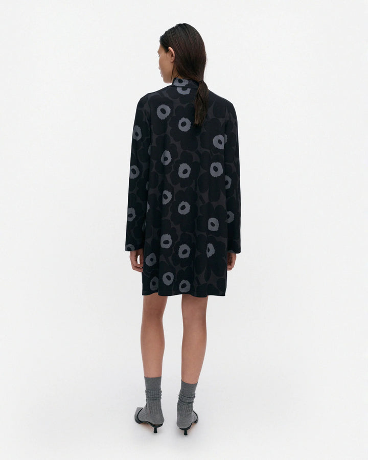 TUSKIN UNIKKO JERSEY DRESS (BLACK/DARK GREY) - MARIMEKKO