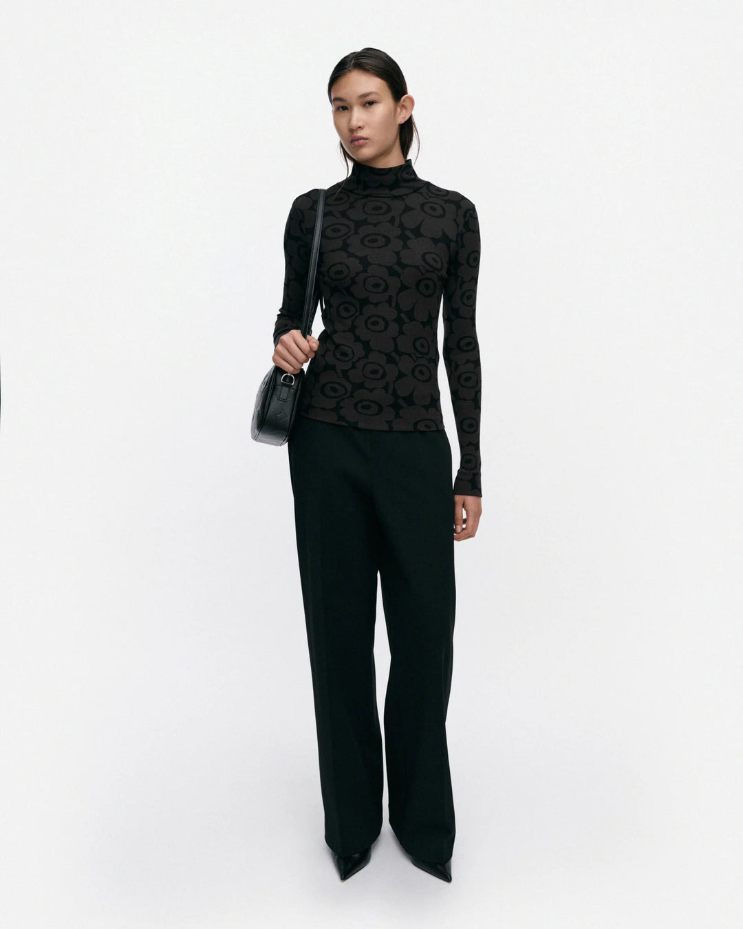 VILPOTUS UNIKKO TURTLENECK SHIRT (BLACK/DARK GREY) - MARIMEKKO