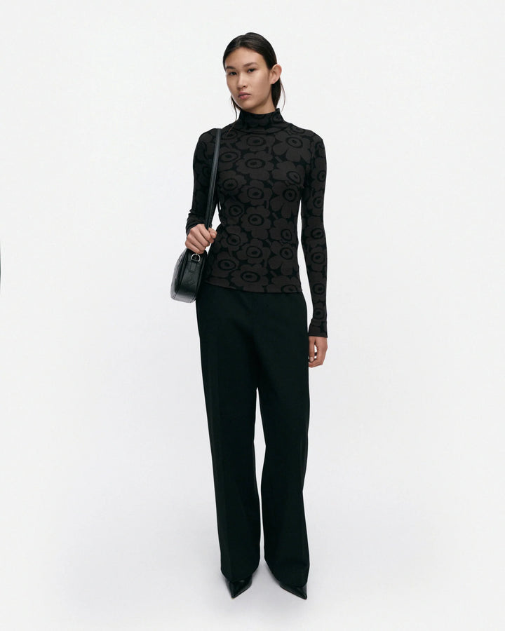 VILPOTUS UNIKKO TURTLENECK SHIRT (BLACK/DARK GREY) - MARIMEKKO
