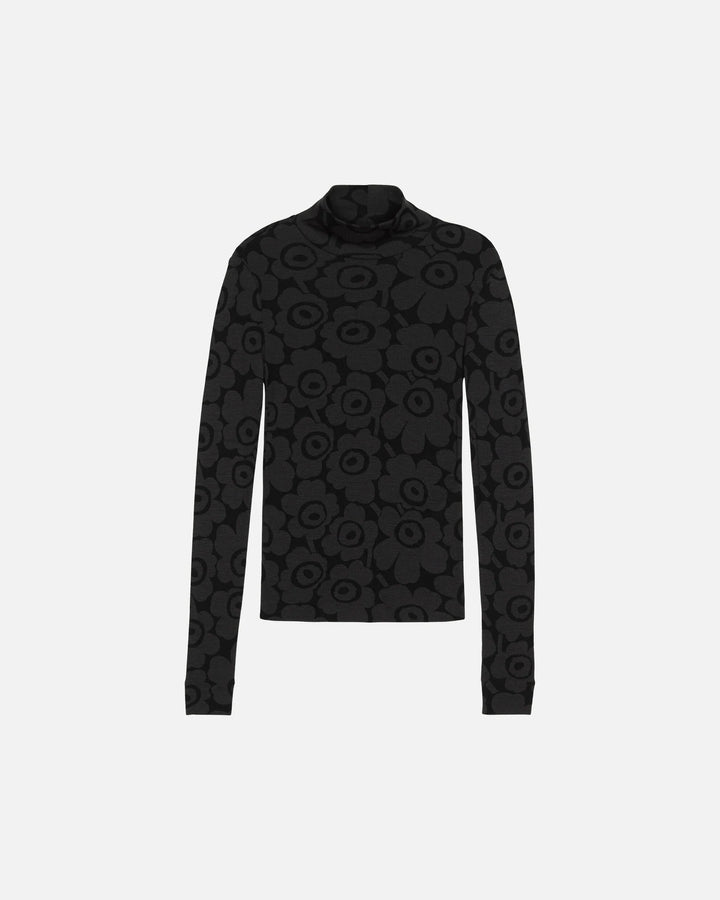 VILPOTUS UNIKKO TURTLENECK SHIRT (BLACK/DARK GREY) - MARIMEKKO