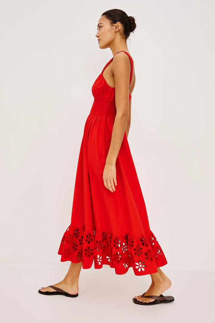 MOIRA MIDI DRESS (SCARLET) - RAILS