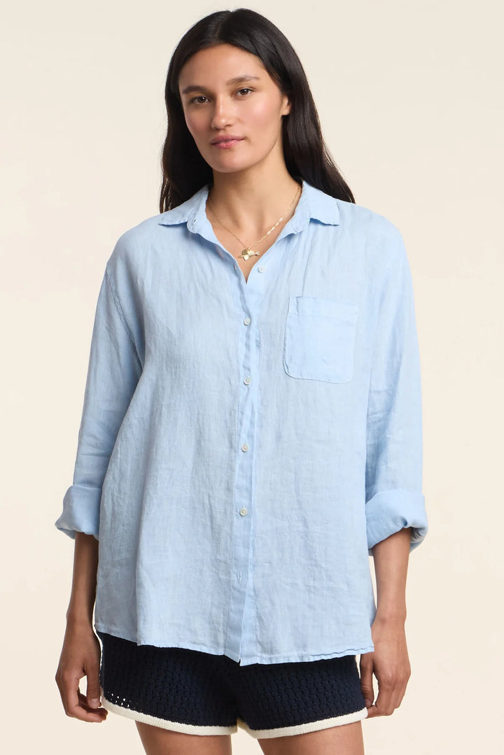 MULHOLLAND WOVEN LINEN TOP (BILLOW) - VELVET