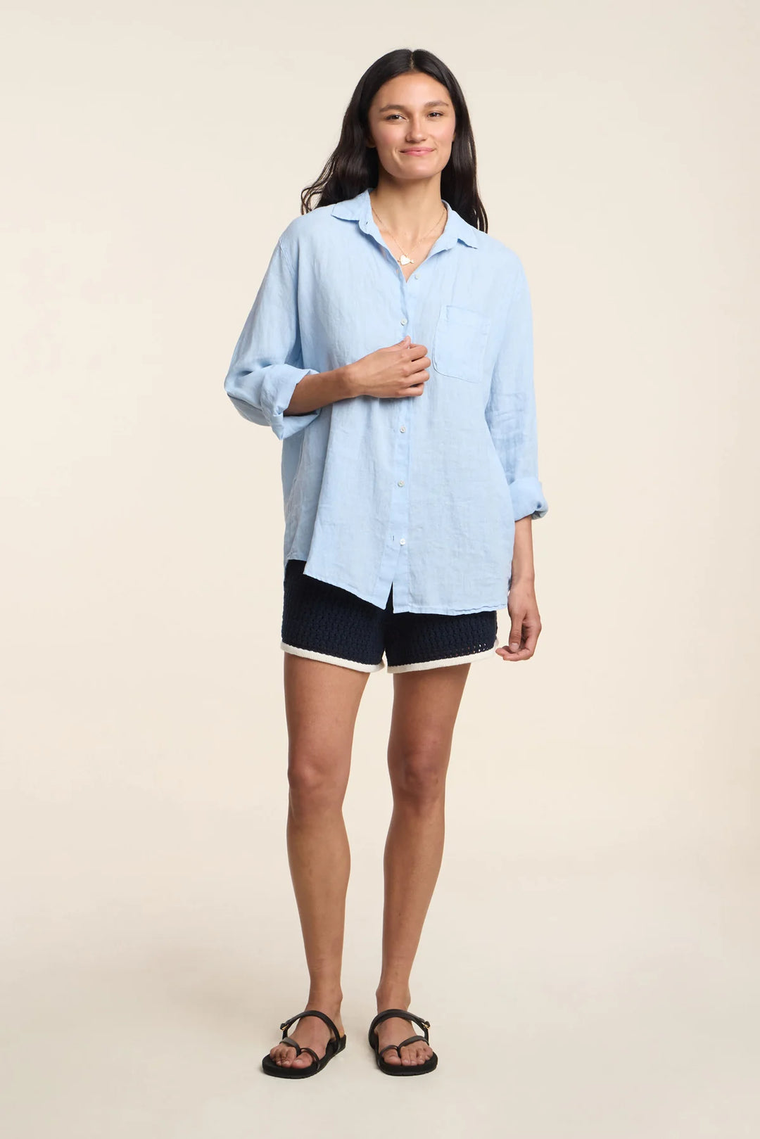 MULHOLLAND WOVEN LINEN TOP (BILLOW) - VELVET