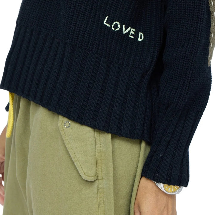 MARLOW IMPERFECT HEART SWEATER (BLACK) - KERRI ROSENTHAL