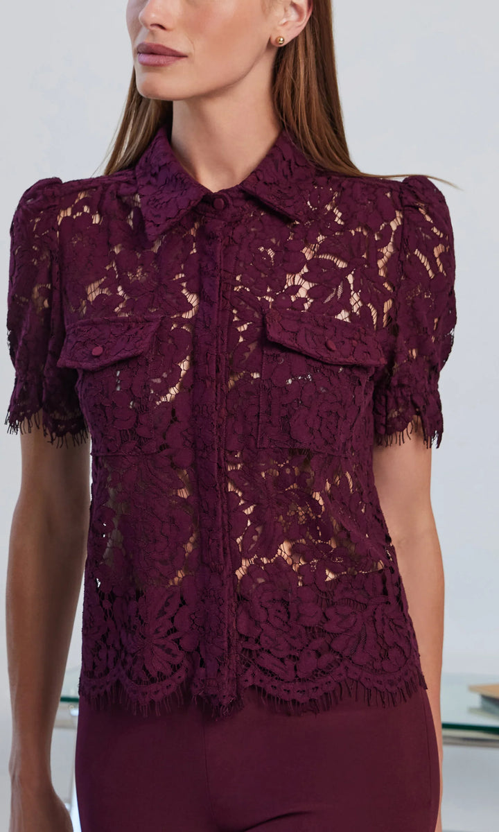 MINA LACE SHIRT (MALBEC) - GENERATION LOVE
