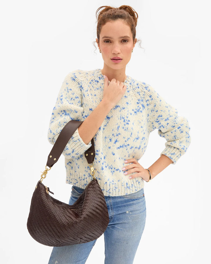 MOYEN MESSENGER WOVEN ZIG ZAG (CHOCOLATE) - CLARE V.