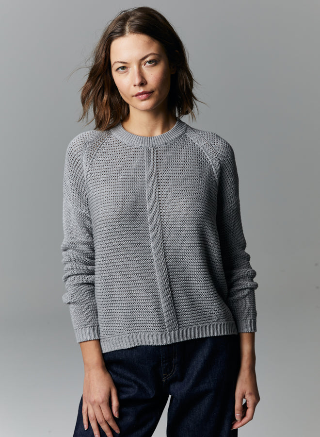 OPEN STITCH CREWNECK SWEATER (SWEATSHIRT) - AUTUMN CASHMERE