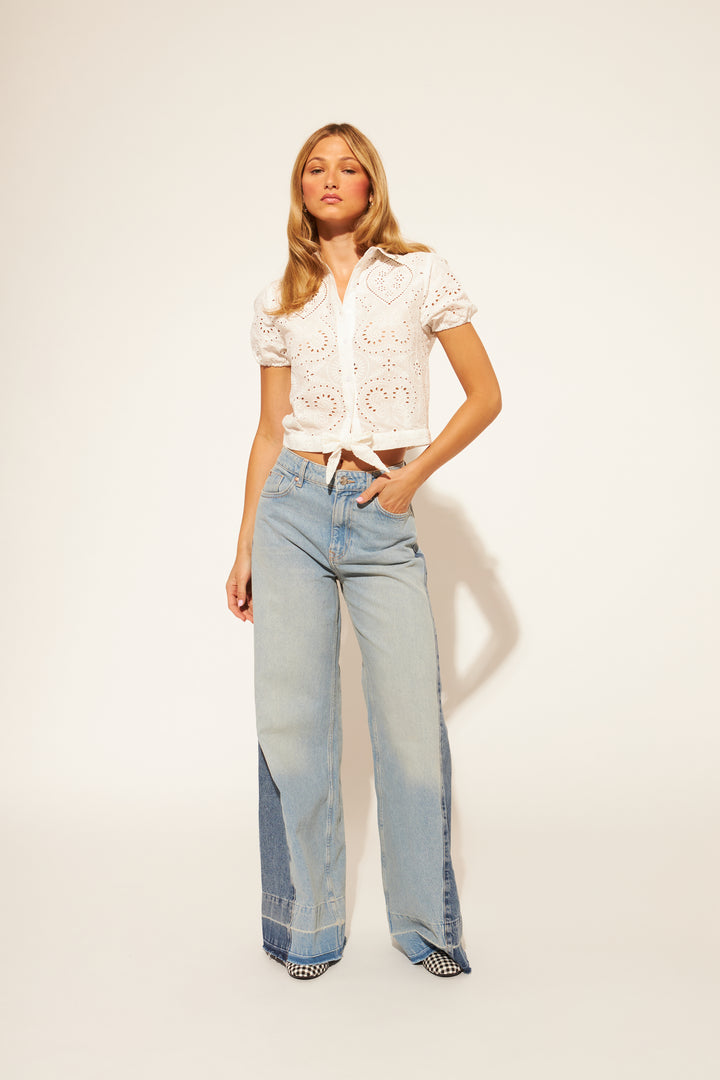 NICCOLO BLOUSE (WESTERN EYELET) - JOHN+JENN