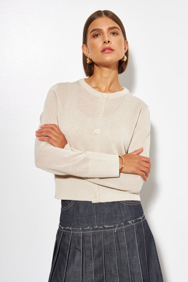 NORAH BUTTON-UP CARDIGAN (SEASHELL SHIMMER) - LINE
