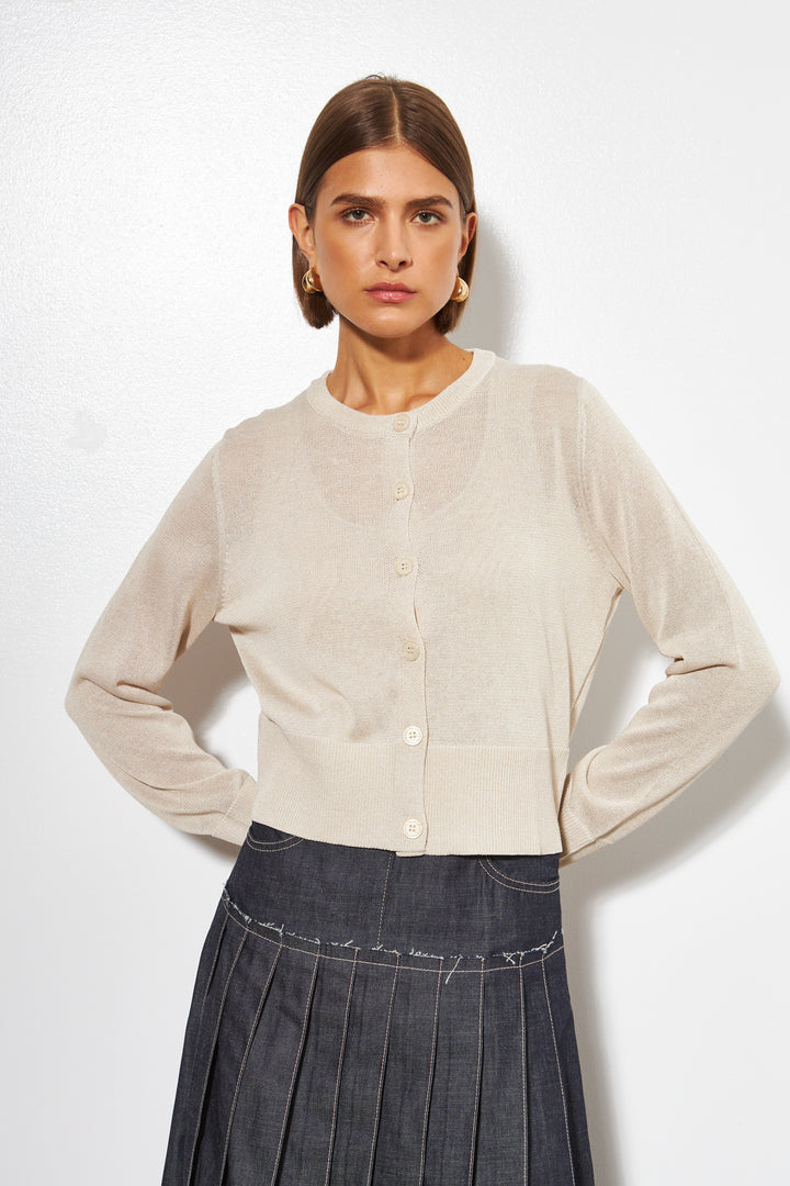 NORAH BUTTON-UP CARDIGAN (SEASHELL SHIMMER) - LINE