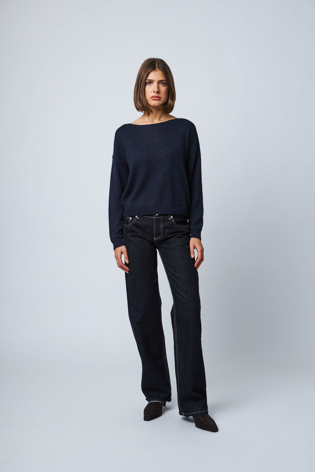 ODETTE BOATNECK SWEATER (ROYAL NAVY) - LINE