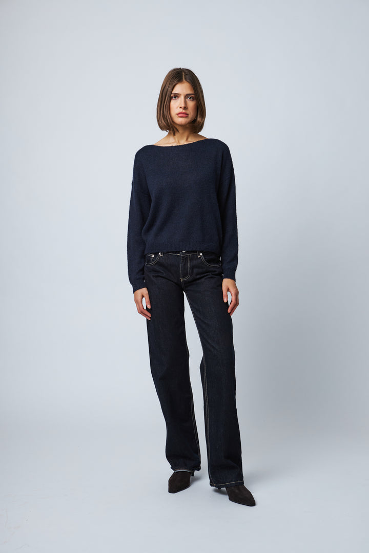 ODETTE BOATNECK SWEATER (ROYAL NAVY) - LINE