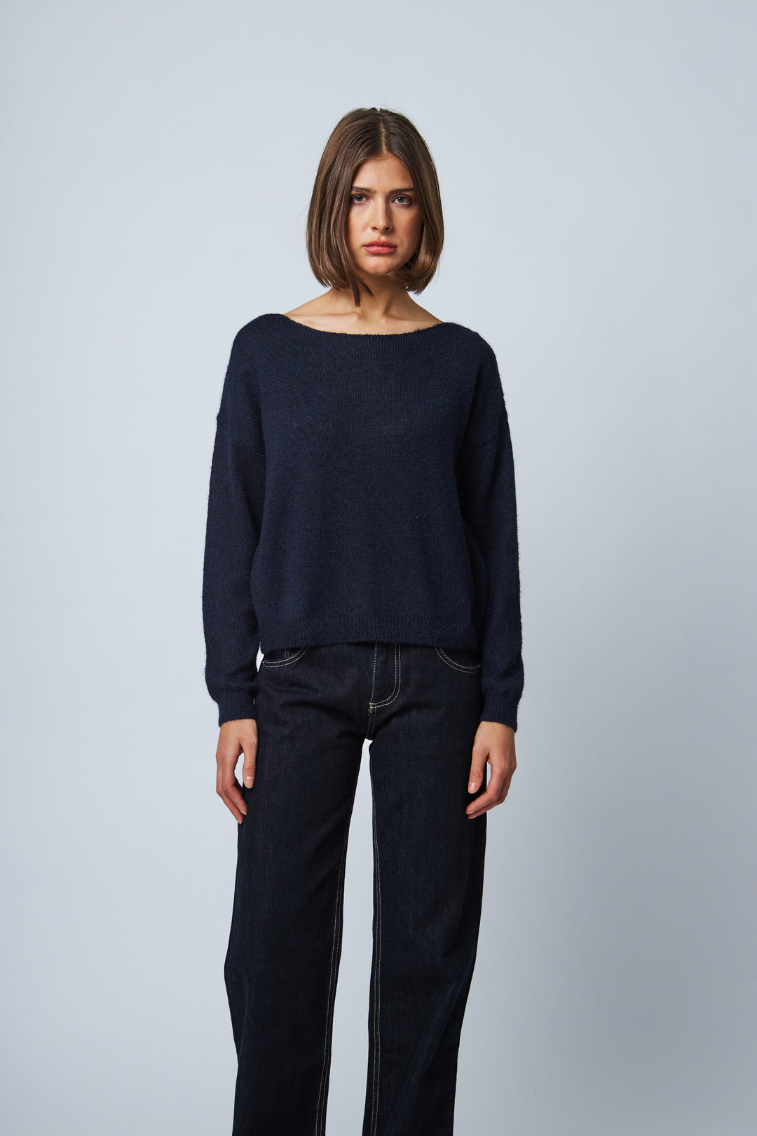 ODETTE BOATNECK SWEATER (ROYAL NAVY) - LINE