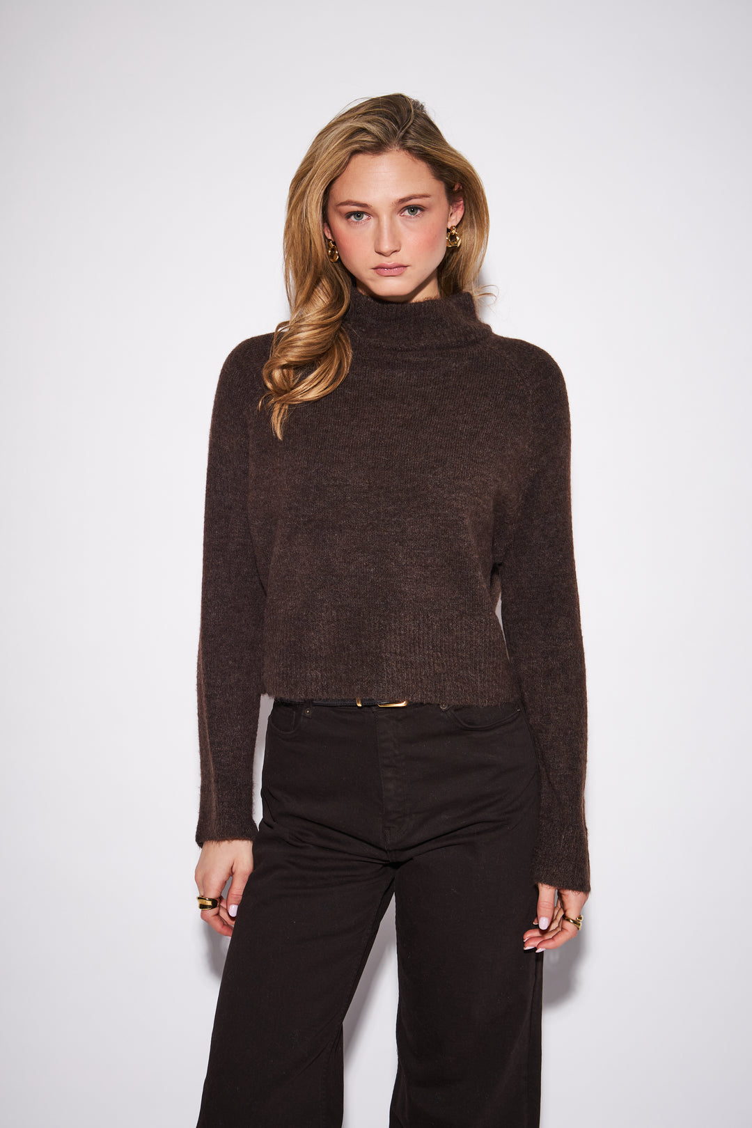 OLIVER MOCKNECK SWEATER (CHOCOLATE) - JOHN+JENN