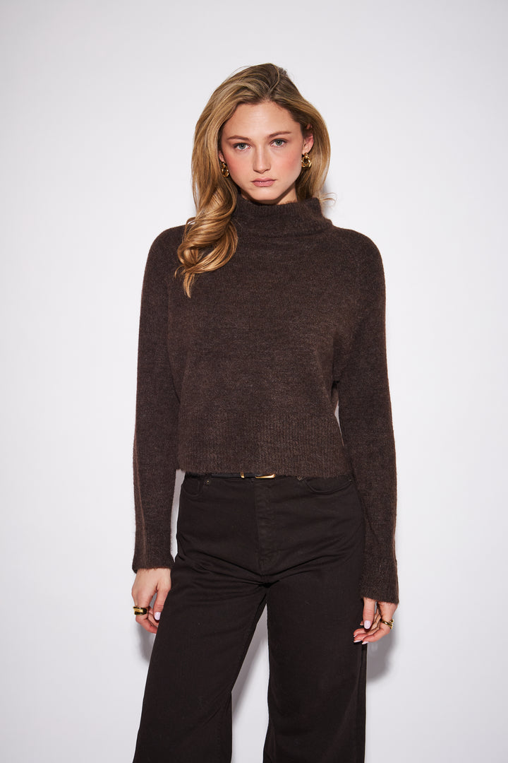 OLIVER MOCKNECK SWEATER (CHOCOLATE) - JOHN+JENN