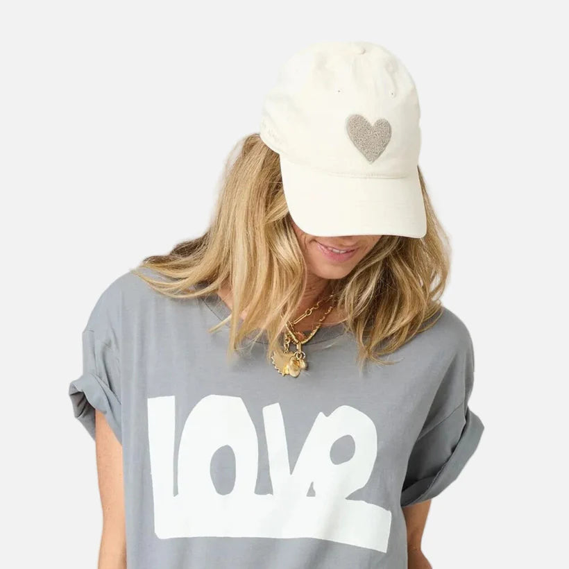 KR IMPERFECT CHENILLE HEART HAT (VANILLA) - KERRI ROSENTHAL