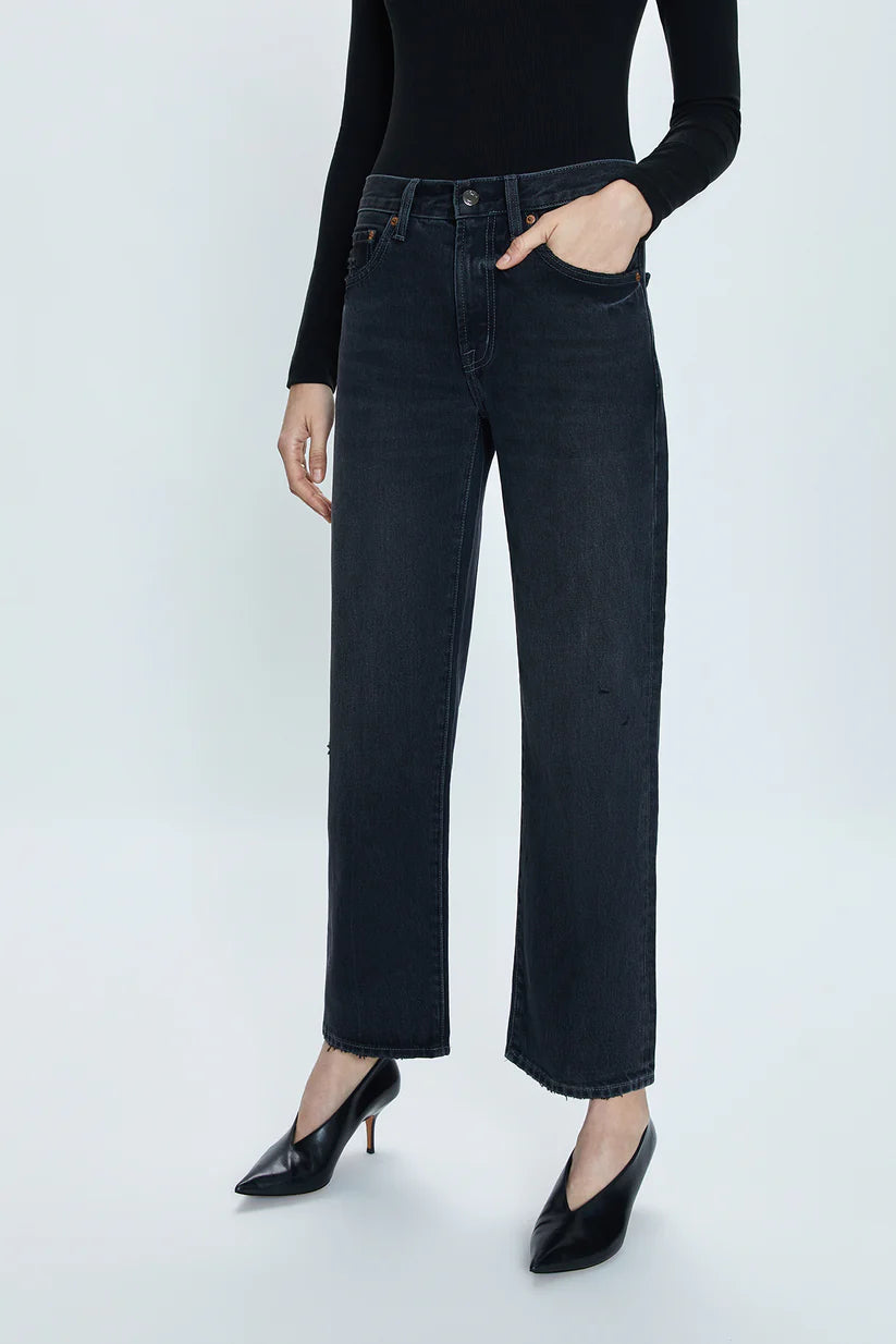 LEXI MID RISE BOWED STRAIGHT PANT (MERCURY) - PISTOLA