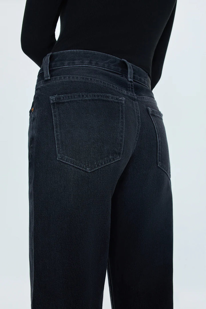 LEXI MID RISE BOWED STRAIGHT PANT (MERCURY) - PISTOLA
