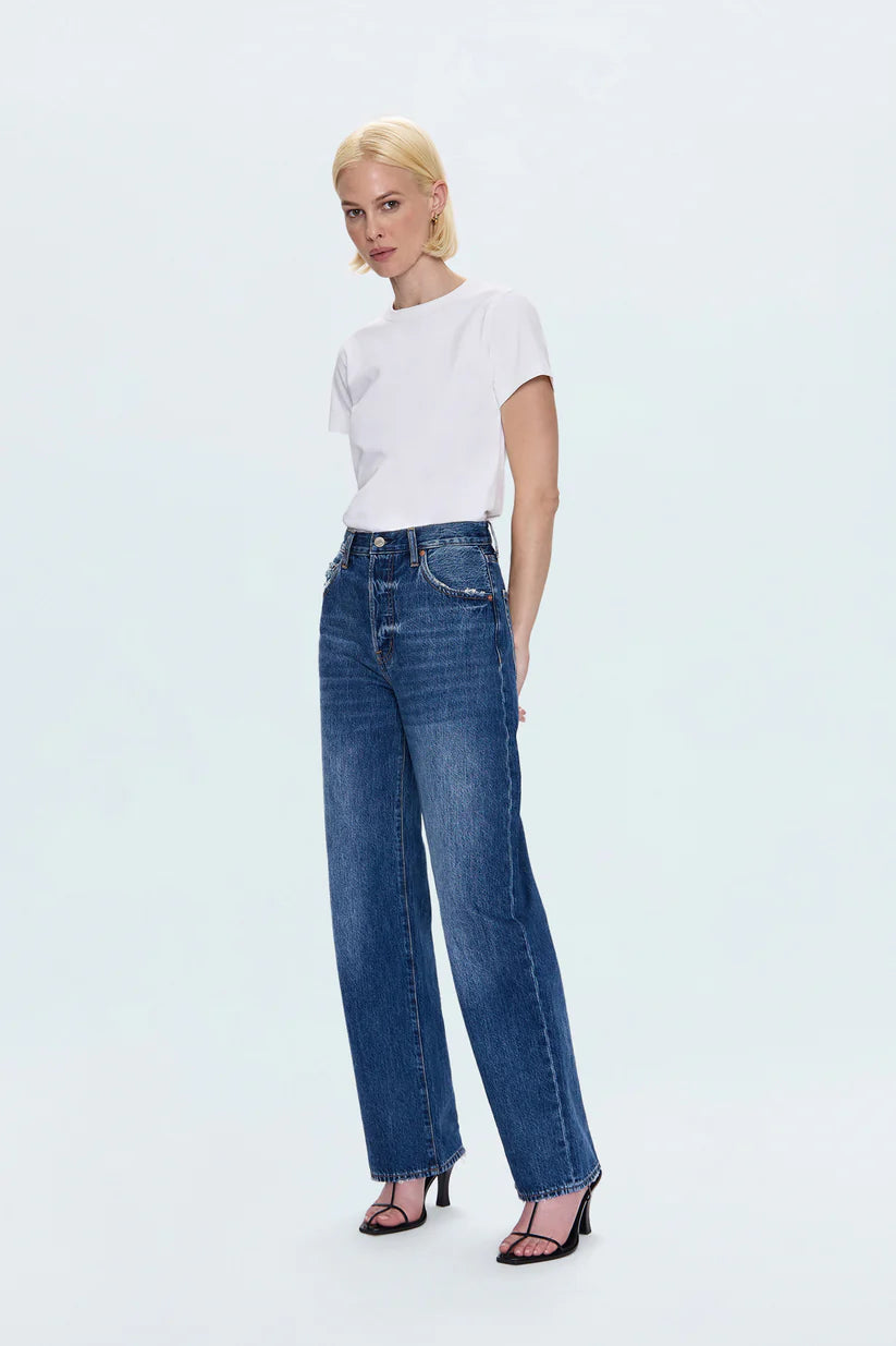 TATE HIGH RISE BOWED WIDE LEG PANT - PISTOLA