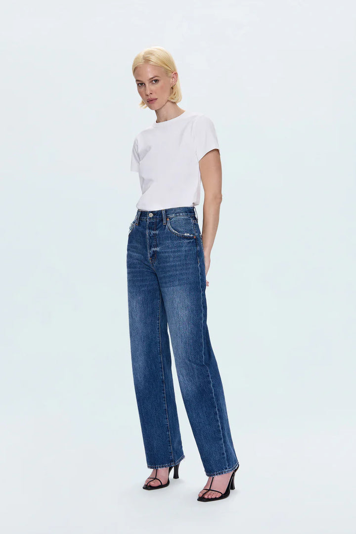 TATE HIGH RISE BOWED WIDE LEG PANT - PISTOLA