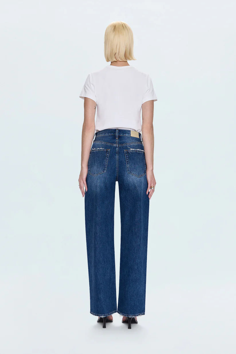 TATE HIGH RISE BOWED WIDE LEG PANT - PISTOLA
