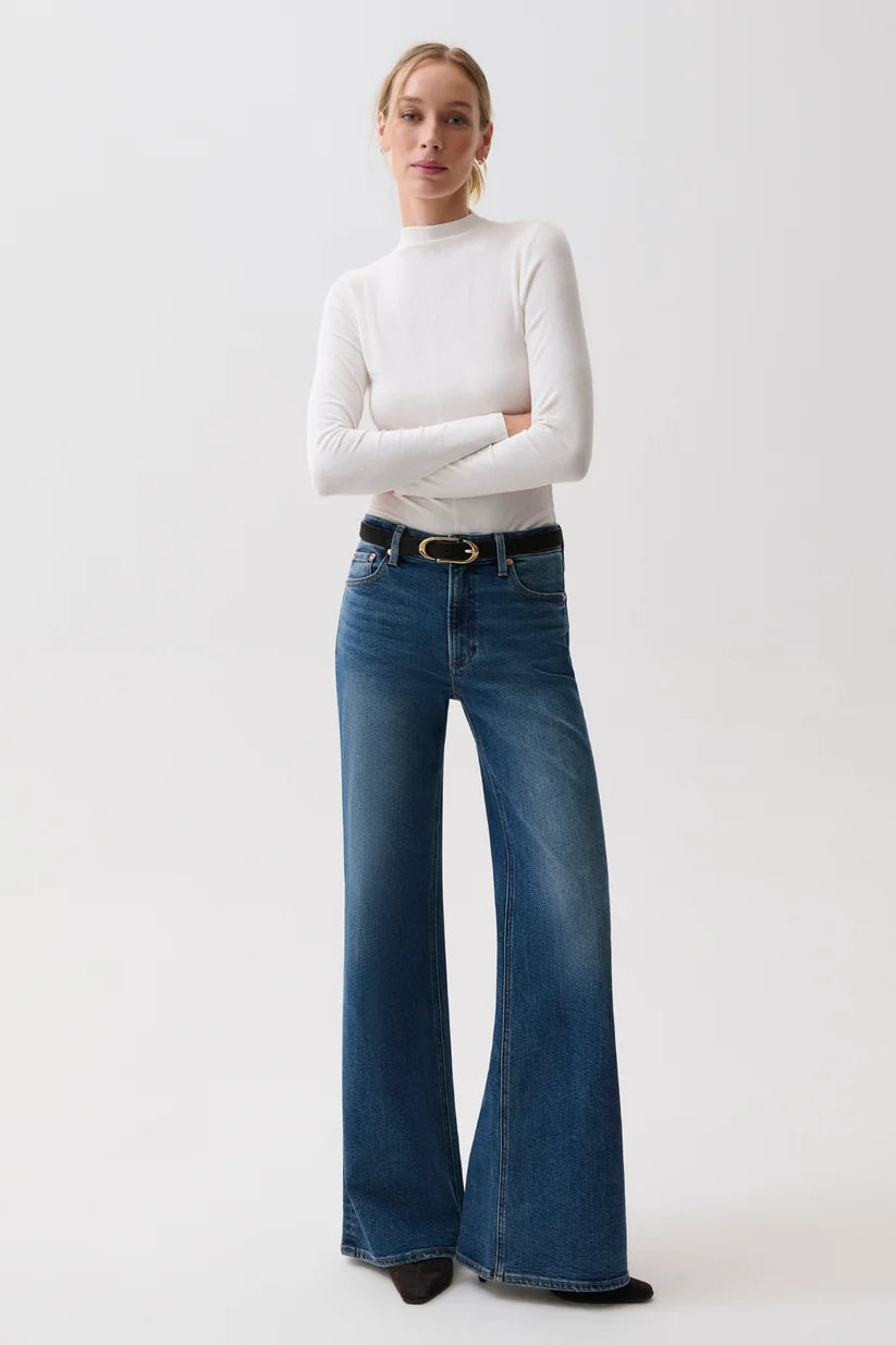 VIVIAN MID RISE WIDE LEG PANT (BLUE DEPTHS) - PISTOLA