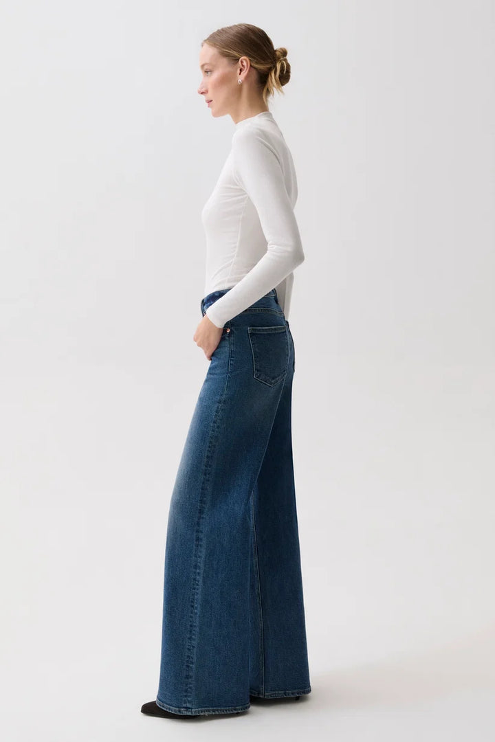 VIVIAN MID RISE WIDE LEG PANT (BLUE DEPTHS) - PISTOLA