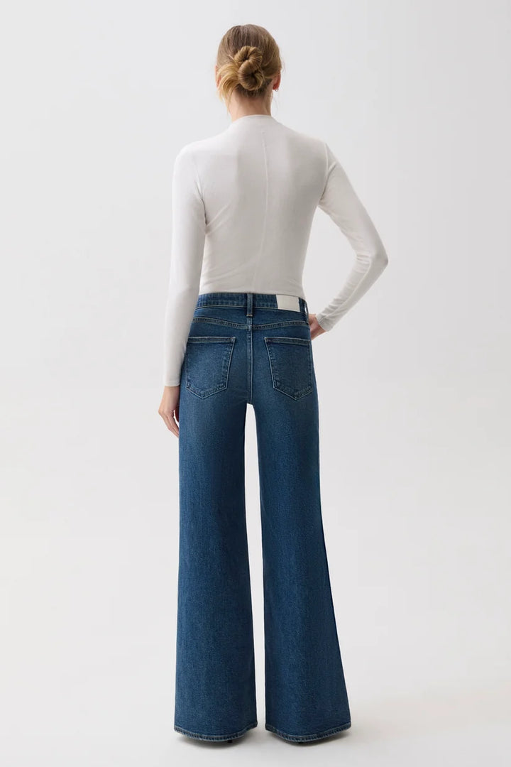 VIVIAN MID RISE WIDE LEG PANT (BLUE DEPTHS) - PISTOLA