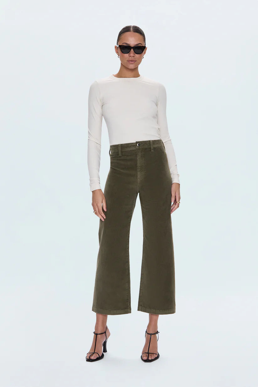 PENNY CROP HIGH RISE WIDE LEG PANT (SEQUOIA) - PISTOLA