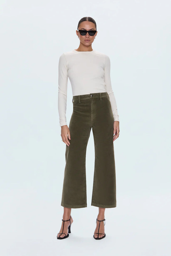 PENNY CROP HIGH RISE WIDE LEG PANT (SEQUOIA) - PISTOLA