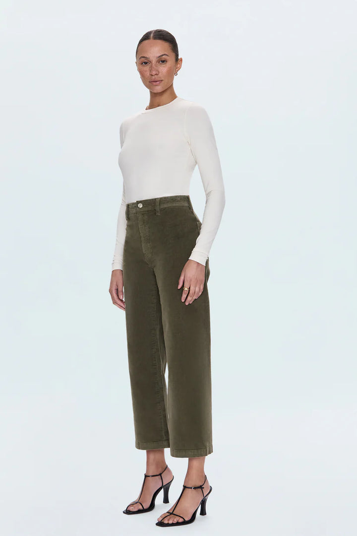 PENNY CROP HIGH RISE WIDE LEG PANT (SEQUOIA) - PISTOLA