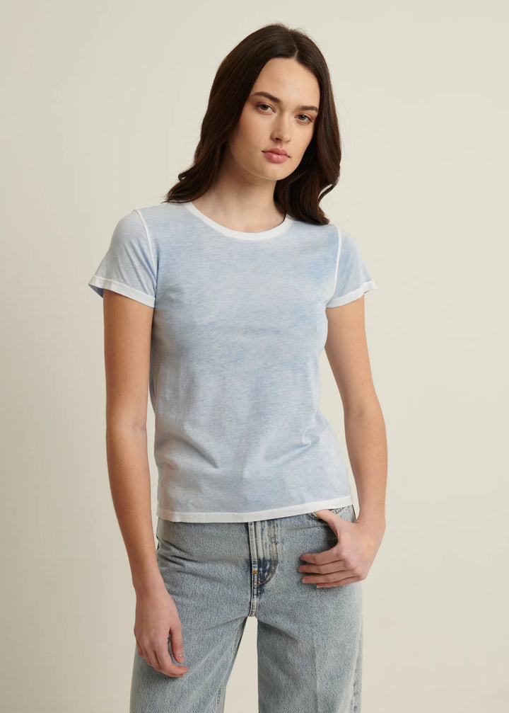 SHORT SLEEVE PIMA CLASSIC REVRSE SPRAY CREW (ISLAND BLUE) - PATRICK ASSARAF