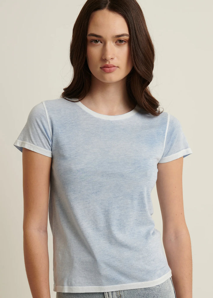 SHORT SLEEVE PIMA CLASSIC REVRSE SPRAY CREW (ISLAND BLUE) - PATRICK ASSARAF