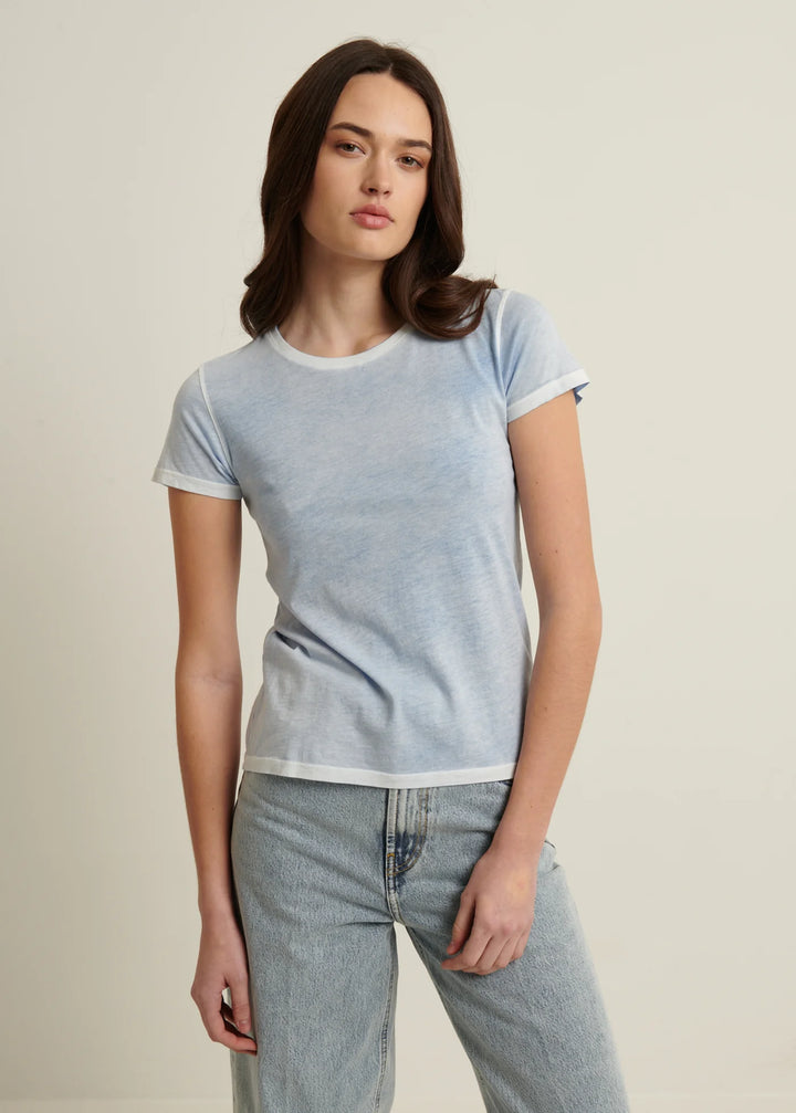 SHORT SLEEVE PIMA CLASSIC REVRSE SPRAY CREW (ISLAND BLUE) - PATRICK ASSARAF