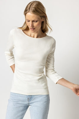 3/4 SLEEVE RIBBED BOATNECK - LILLA P