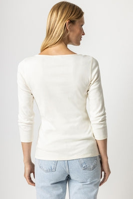 3/4 SLEEVE RIBBED BOATNECK - LILLA P