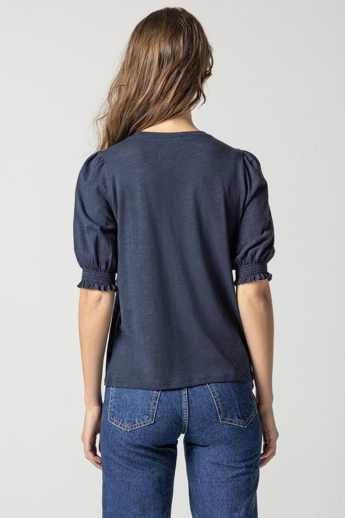 SMOCKED CUFF SHORT SLEEVE CREW - LILLA P